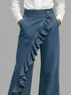 Veronica Ruffle Wide Leg Jeans