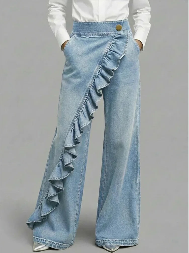 Veronica Ruffle Wide Leg Jeans