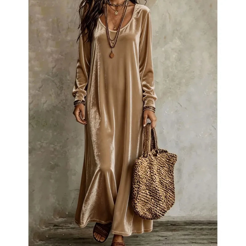 Simone Velvet Finish Maxi Dress