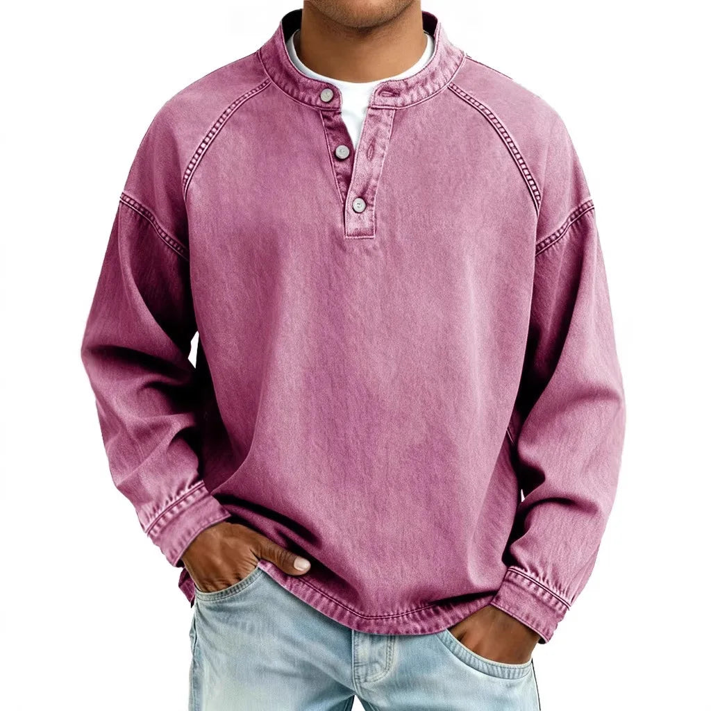 Jacob Vintage Denim Henley Pullover