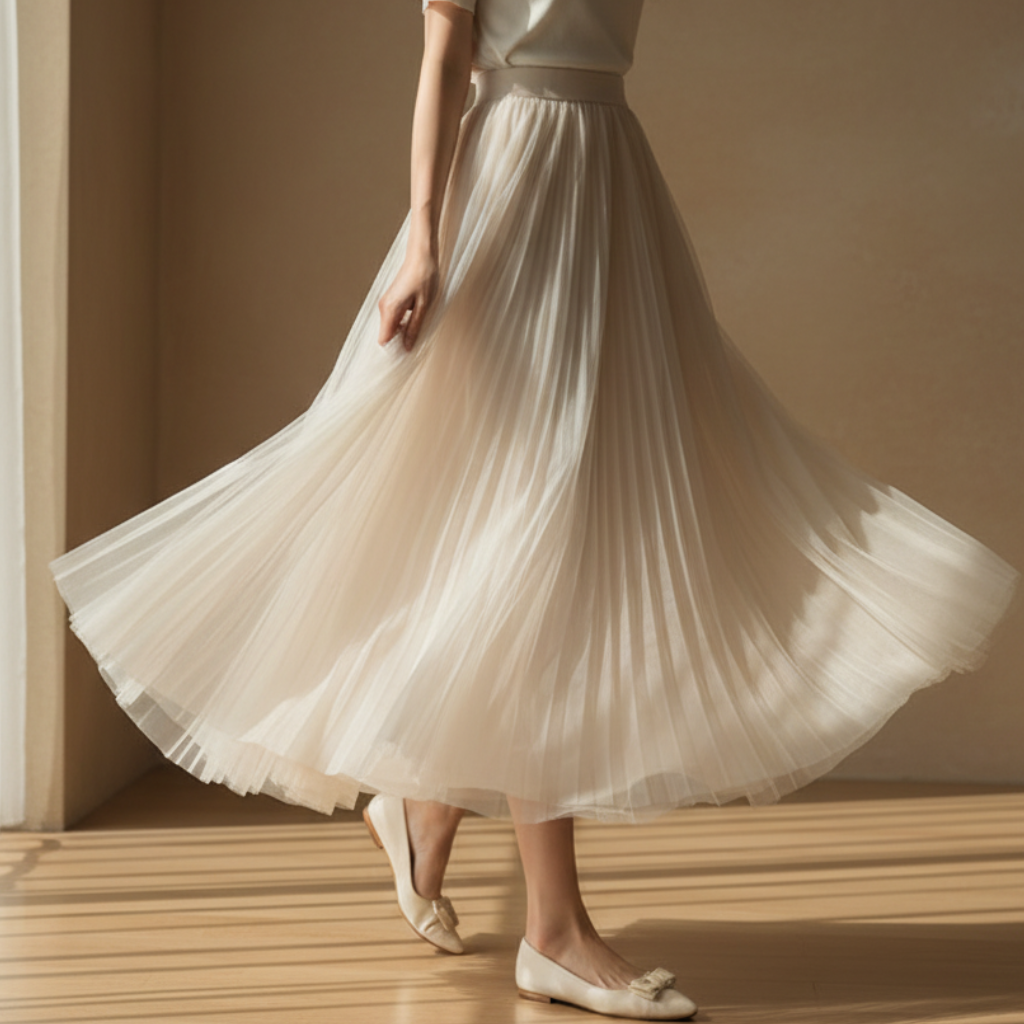 Abigail Pleated Flowy Skirt