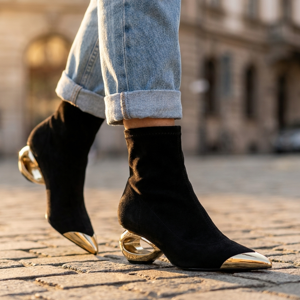 Talia Hollow Ankle Boots
