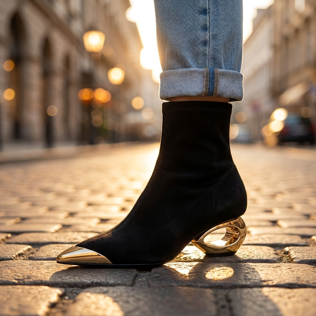 Talia Hollow Ankle Boots
