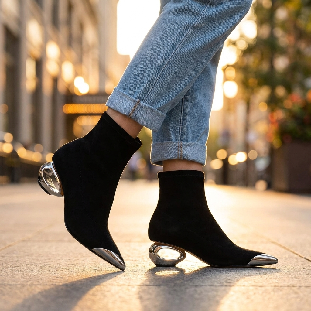 Talia Hollow Ankle Boots