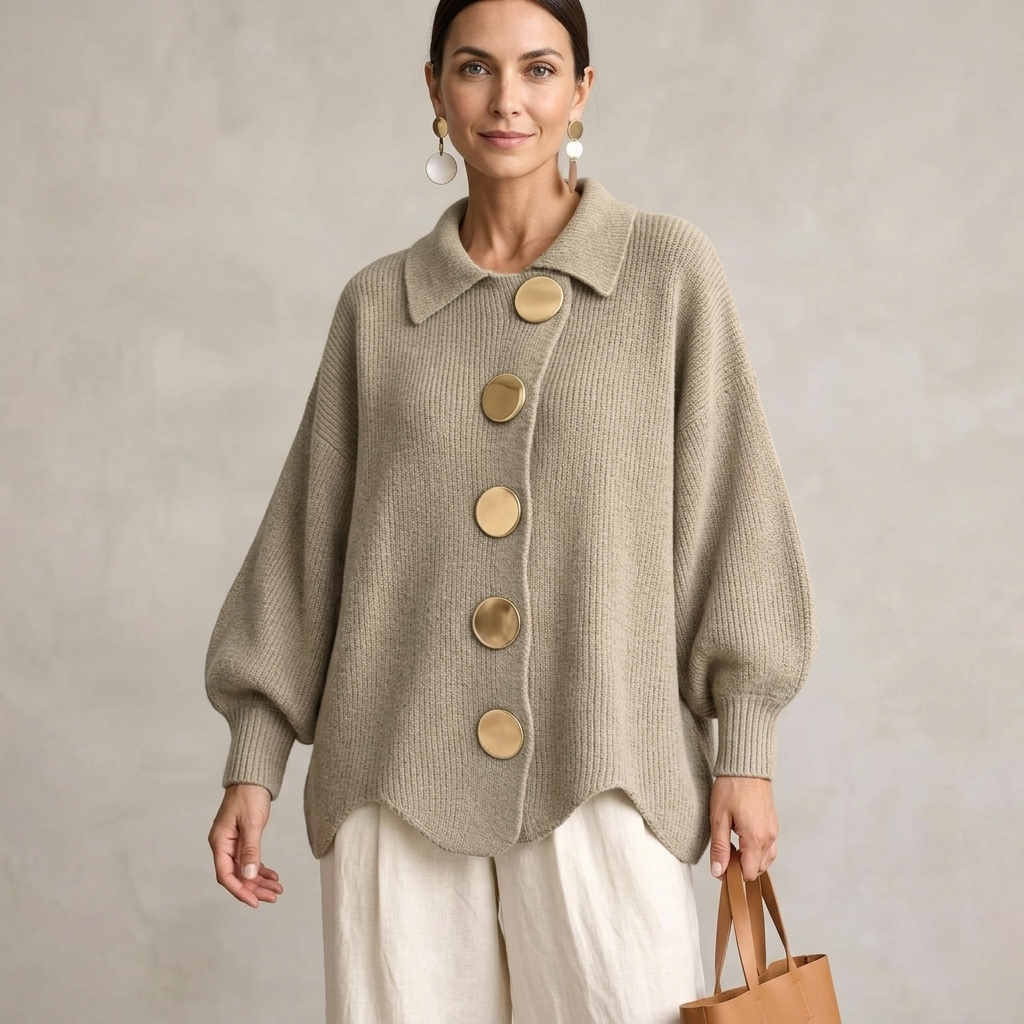 Fiona Comfortable Button Cardigan