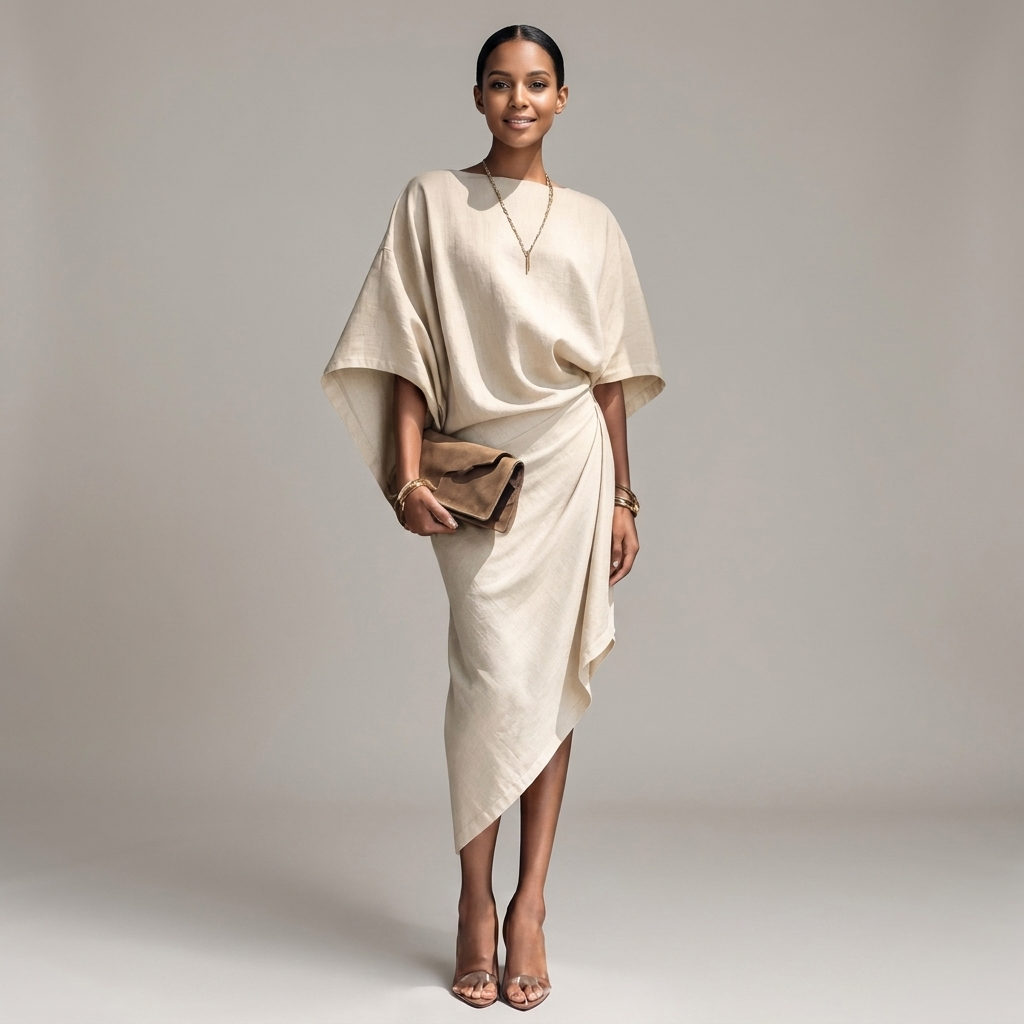 Isolde Batwing Sleeve Midi Dress