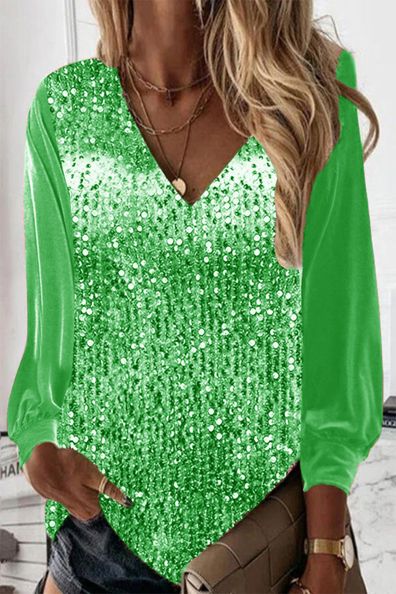 Vivienne Sequin Neck Blouse