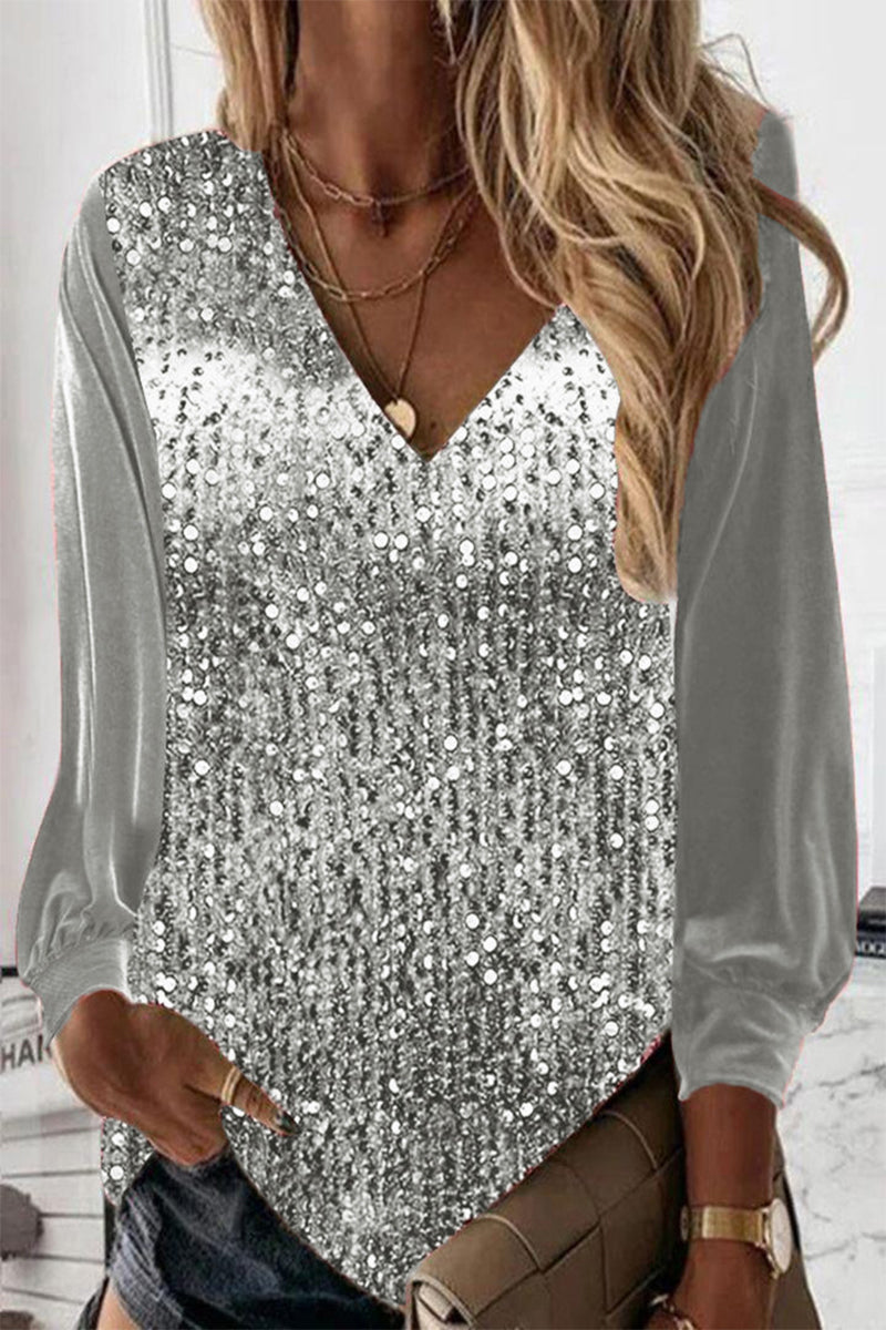 Vivienne Sequin Neck Blouse
