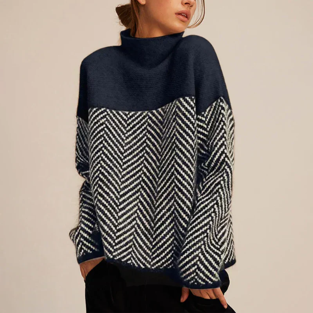 Leona Herringbone Knit Sweater