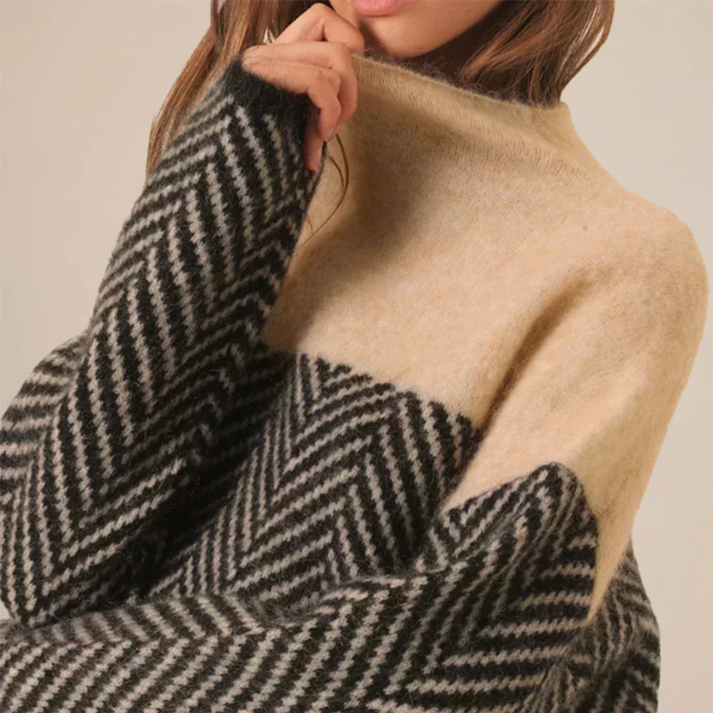 Leona Herringbone Knit Sweater